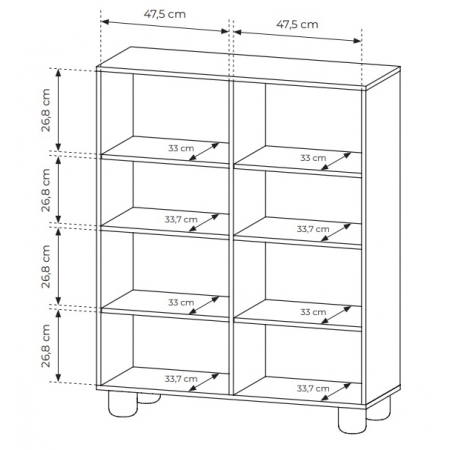 Komoda 100 cm 4-drzwiowa LUGO dąb vicenza
